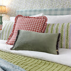 Maude Gingham Reversible Piped Cushion