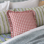 Maude Gingham Reversible Piped Cushion