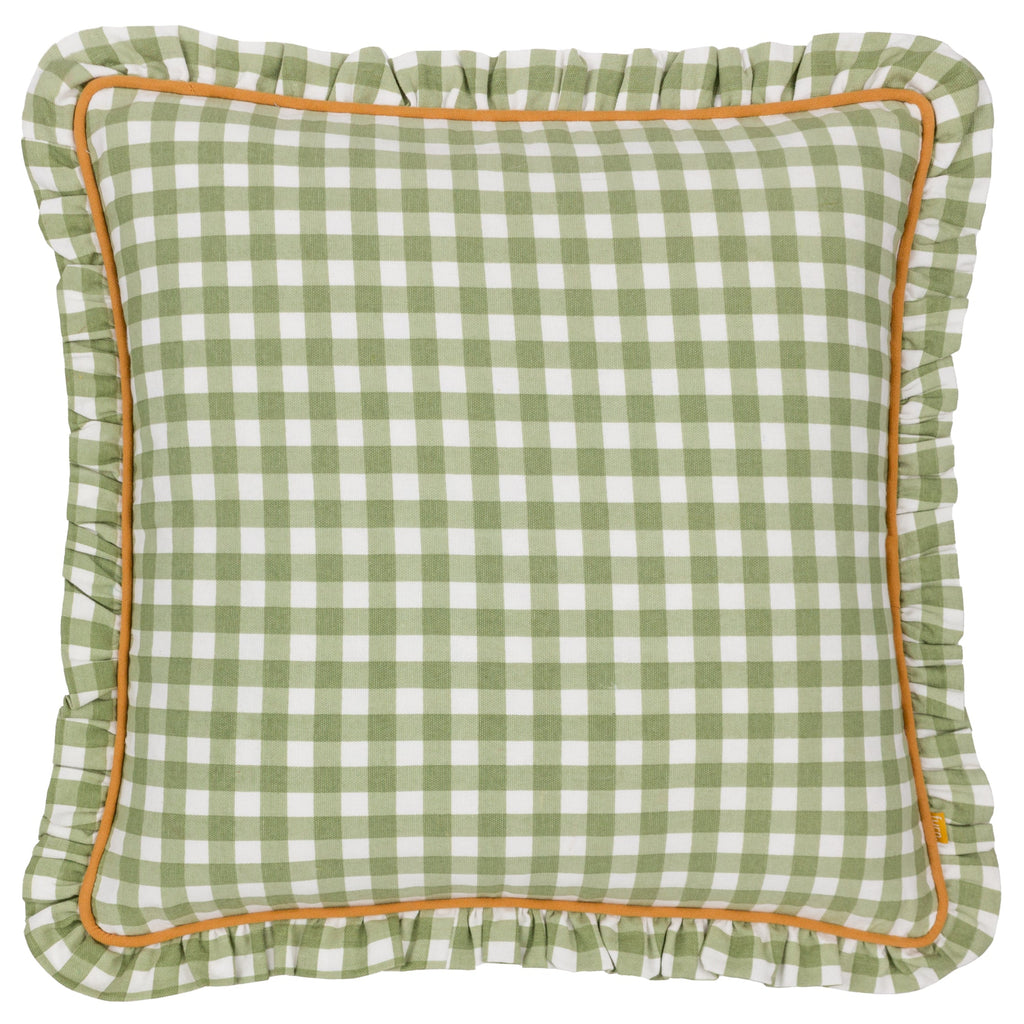 Maude Gingham Reversible Piped Cushion