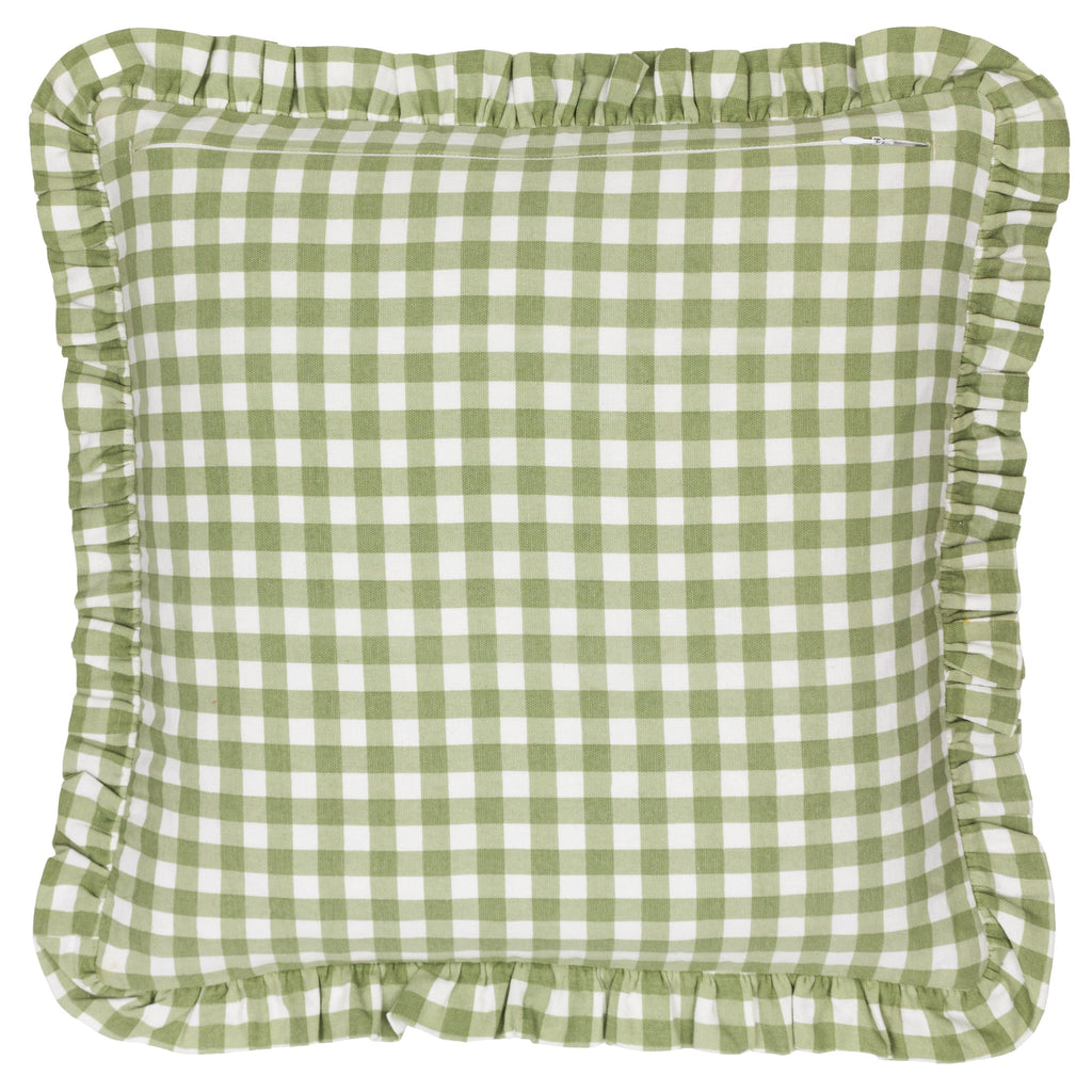 Maude Gingham Reversible Piped Cushion