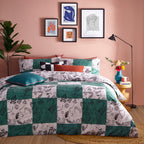 Mythos Checkerboard Printed Checked Reversible Duvet Cover Set