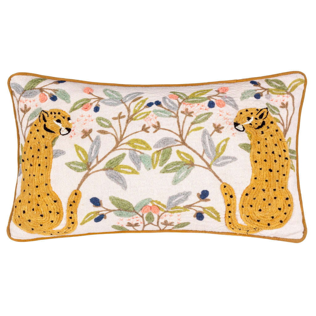 Mirrored Cheetah Embroidered Cushion