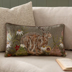 Meadow Bloom Hazel Hare Printed Chenille Cushion