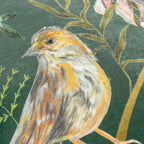 Meadow Bloom Birds Printed Chenille Cushion