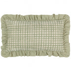 Meadow Haze Embroidered Ruffle Cushion