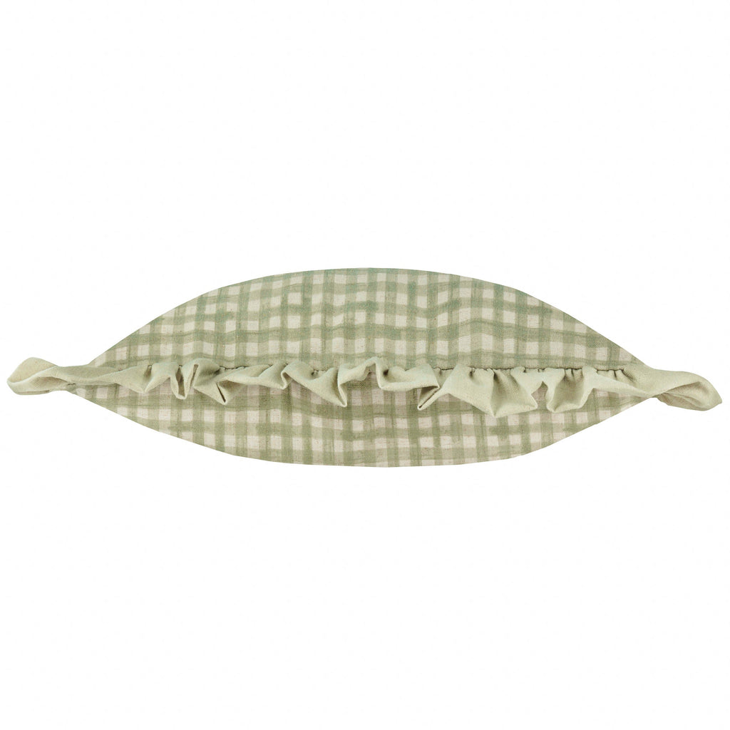 Meadow Haze Embroidered Ruffle Cushion