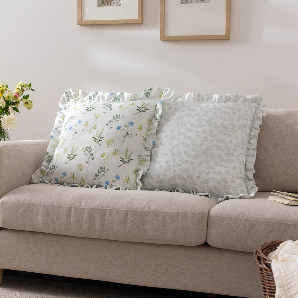 Meadow Ruffle Floral Cushion