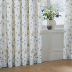 Meadow Floral 100% Cotton Lined Pencil Pleat Curtains
