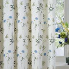 Meadow Floral 100% Cotton Lined Pencil Pleat Curtains