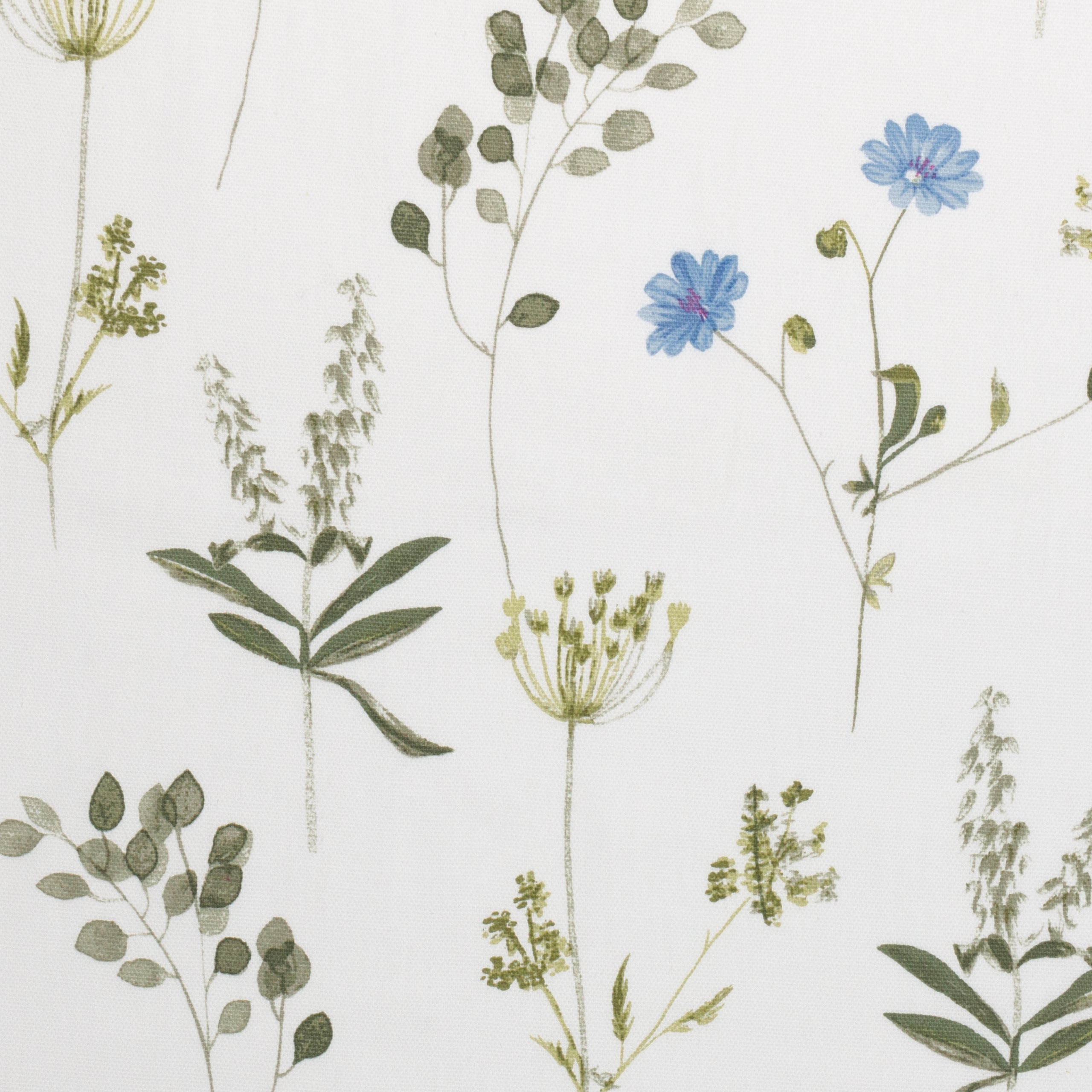 Meadow Floral 100% Cotton Lined Pencil Pleat Curtains