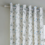 Meadow Floral 100% Cotton Lined Eyelet Curtains
