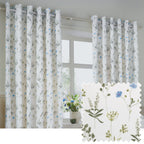 Meadow Floral 100% Cotton Lined Eyelet Curtains