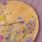 Medmerry Printed Wooden Clock Honey