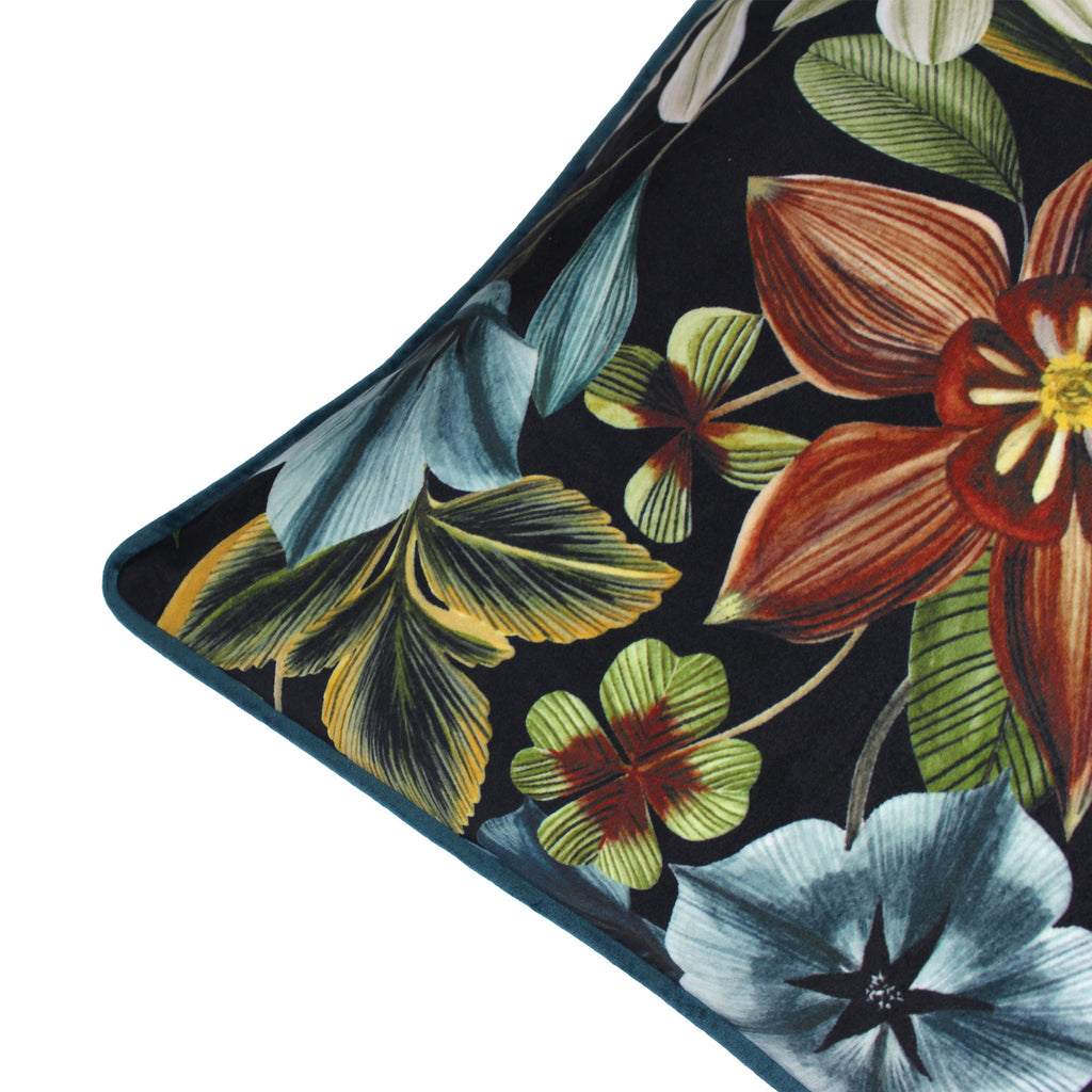 Midnight Garden Floral Rectangular Cushion
