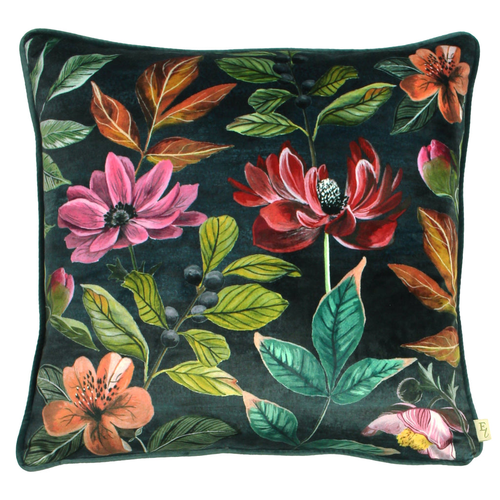 Midnight Garden Floral Cushion Winter Floral