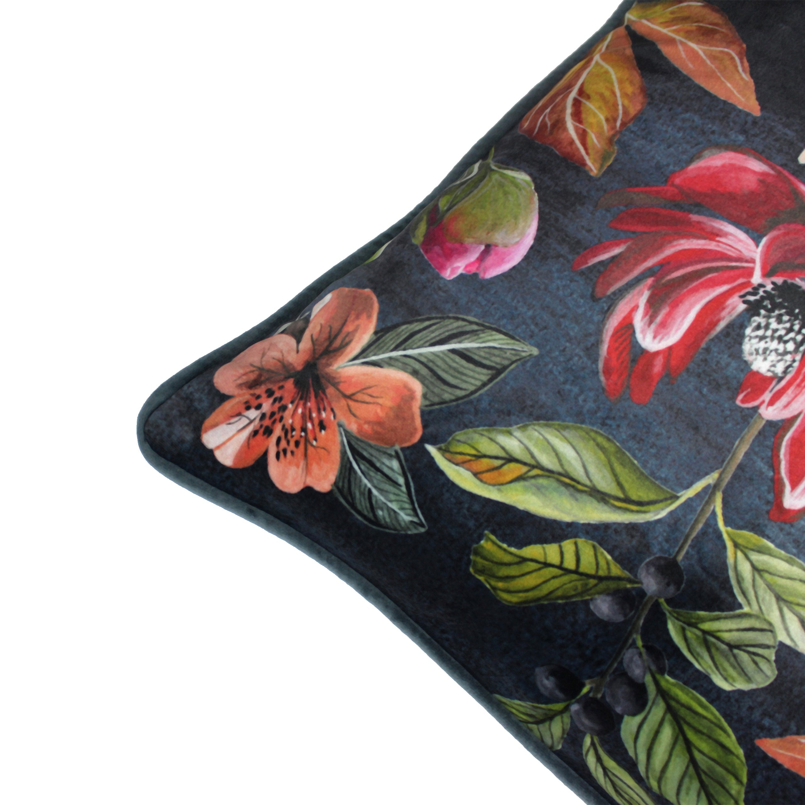 Midnight Garden Floral Cushion Winter Floral