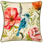 Nectar Garden Bluebird Piped Velvet Cushion