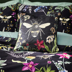 Midnight Bee Floral Velvet Duvet Cover Set