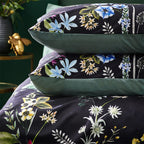 Midnight Bee Floral Velvet Duvet Cover Set