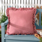 Millie Ruffle Striped Outdoor Cushion