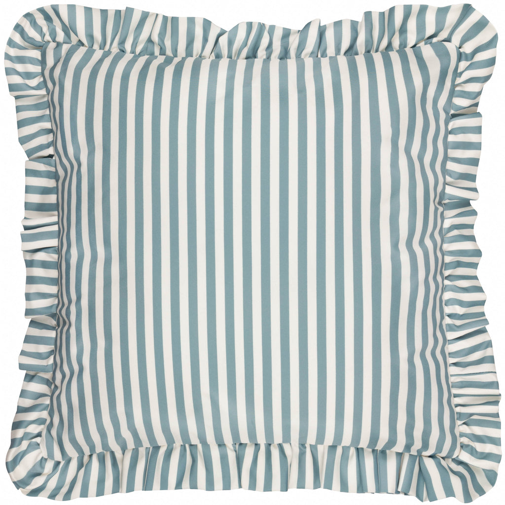 Millie Ruffle Striped Outdoor Cushion