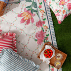 Millie Ruffle Striped Outdoor Cushion