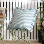 Millie Ruffle Striped Outdoor Cushion