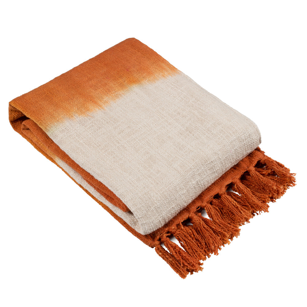 Mizu Dip Dye Fringed Throw