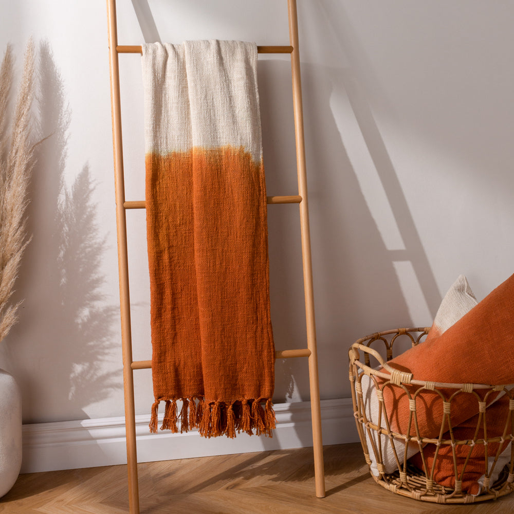Mizu Dip Dye Fringed Throw