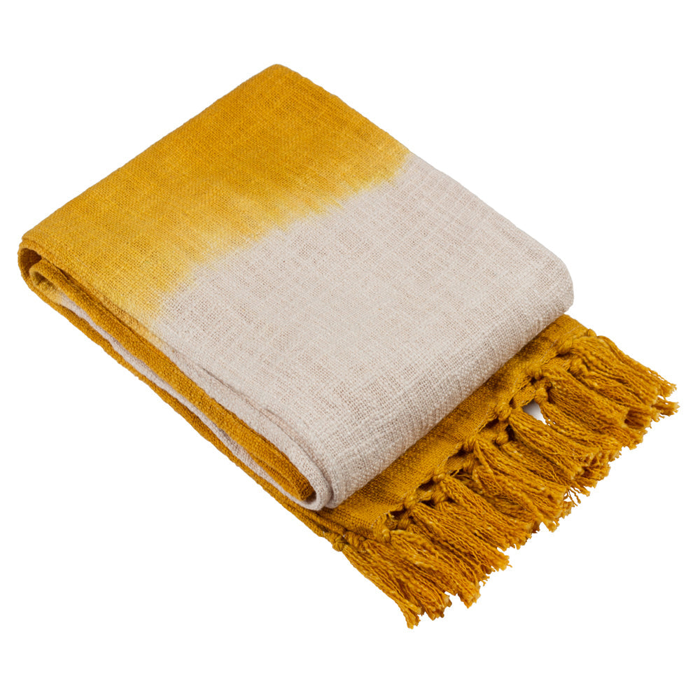 Mizu Dip Dye Fringed Throw