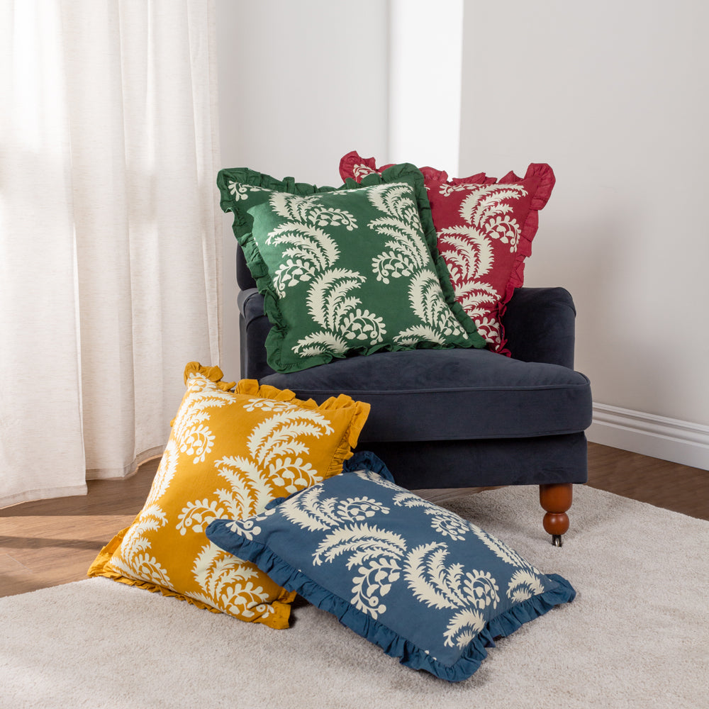 Montrose Floral Pleat Fringe Cushion