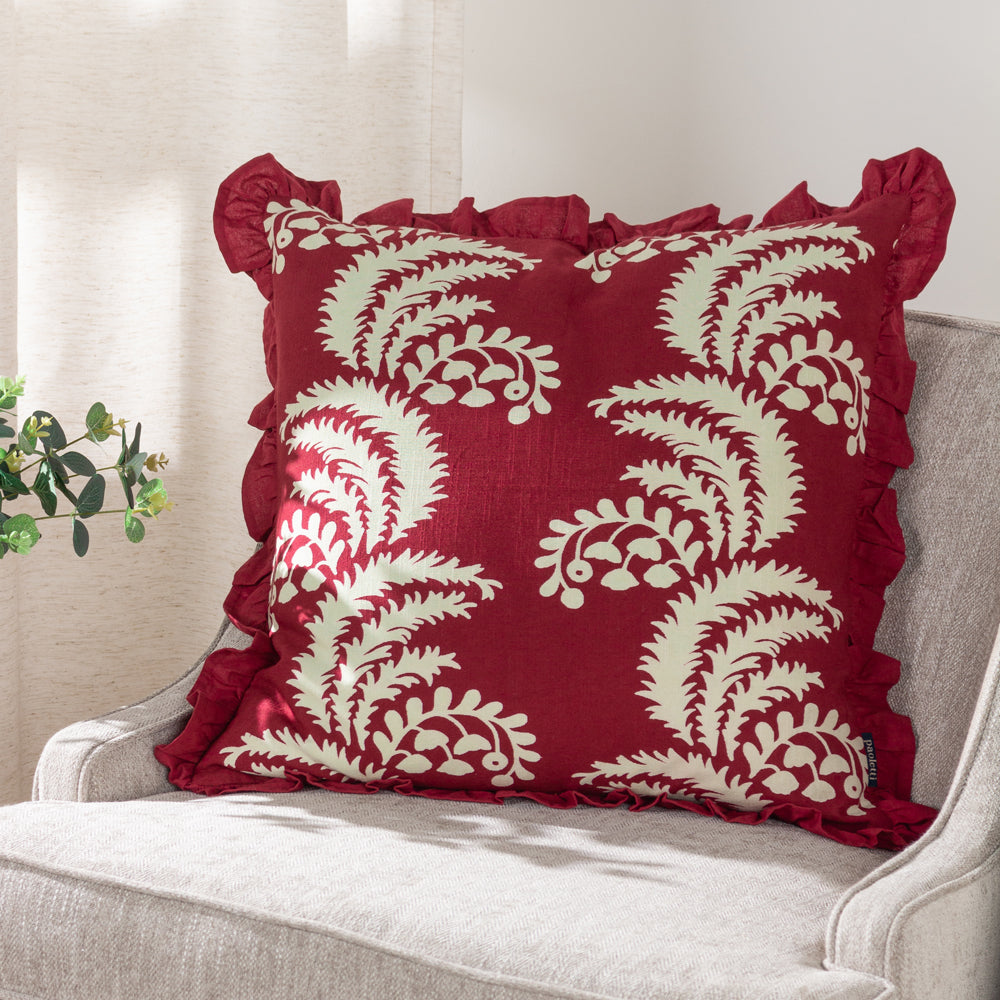 Montrose Floral Pleat Fringe Cushion