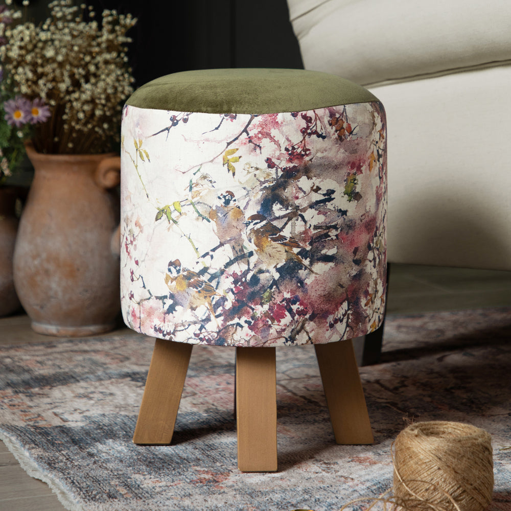 Brushwood Monty Round Footstool
