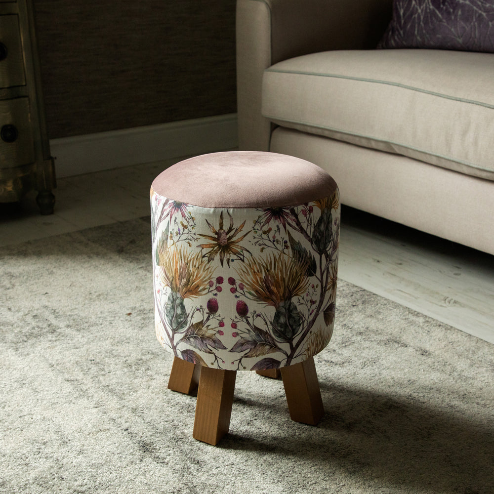 Varys Monty Round Footstool Gold