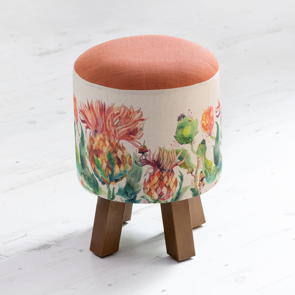 Enchanting Thistle Monty Round Footstool