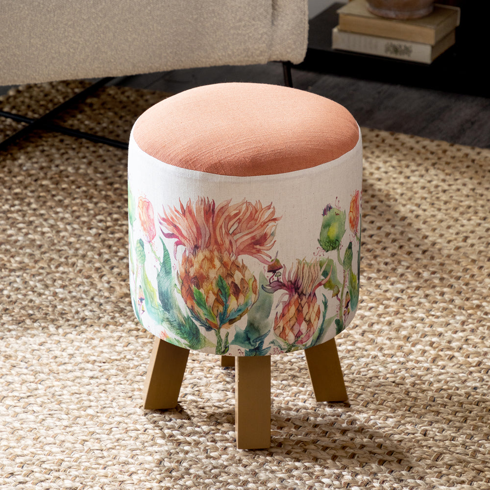 Enchanting Thistle Monty Round Footstool