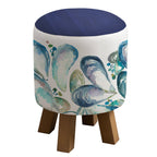 Mussel Shells Monty Round Footstool