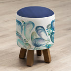 Mussel Shells Monty Round Footstool