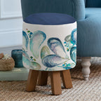 Mussel Shells Monty Round Footstool