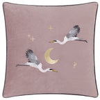 Moonlit Flight Embroidered Velvet Cushion