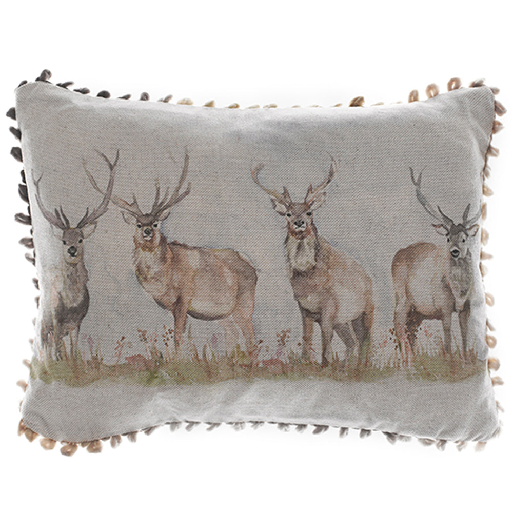 Moorland Stag Printed Cushion