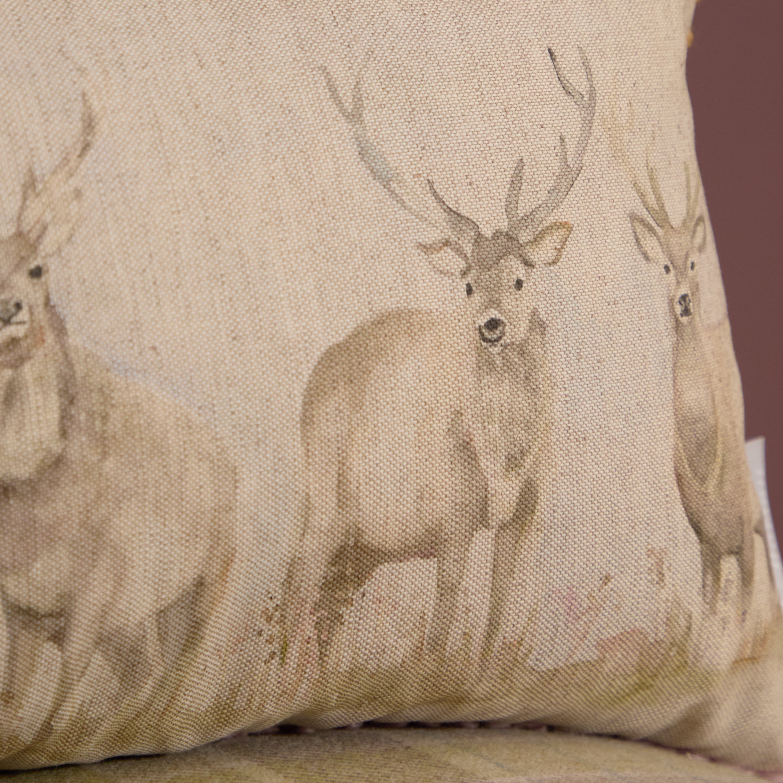 Moorland Stag Printed Cushion