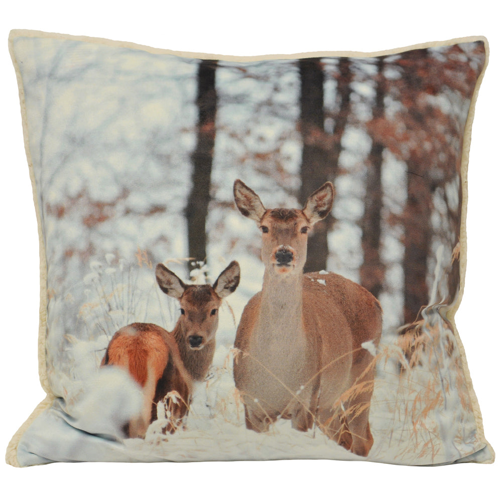 Mother and Fawn Photographic Print Cushion