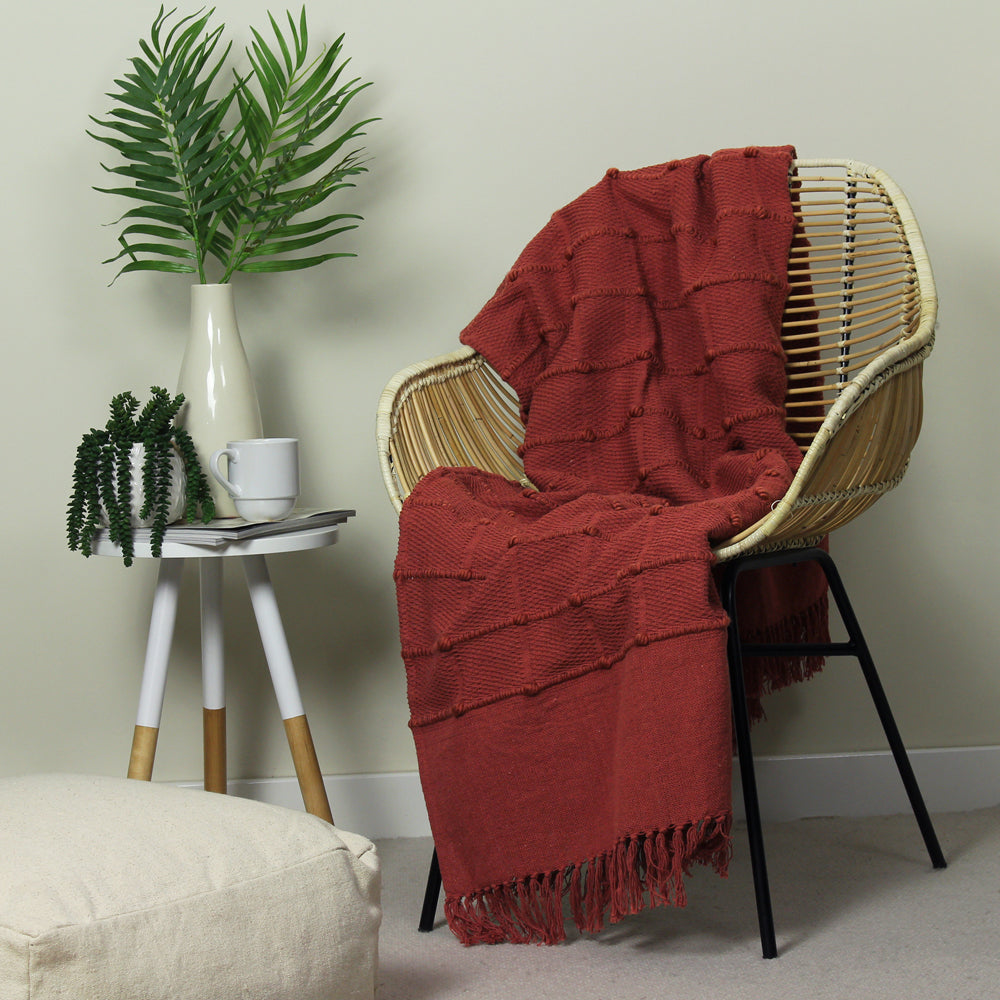 Motti Woven Tufted Stripe Throw