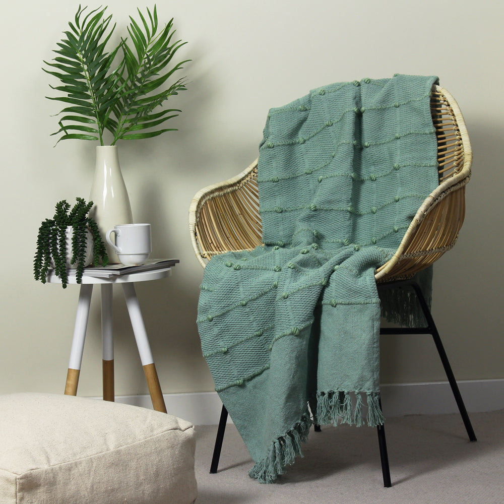 Motti Woven Tufted Stripe Throw