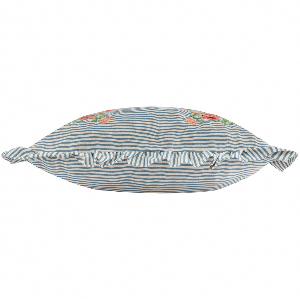 Martha Embroidered Ruffle Cushion