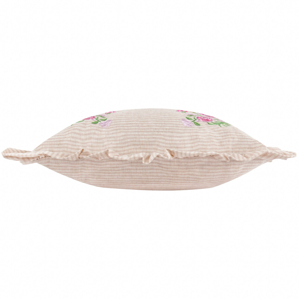 Martha Embroidered Ruffle Cushion