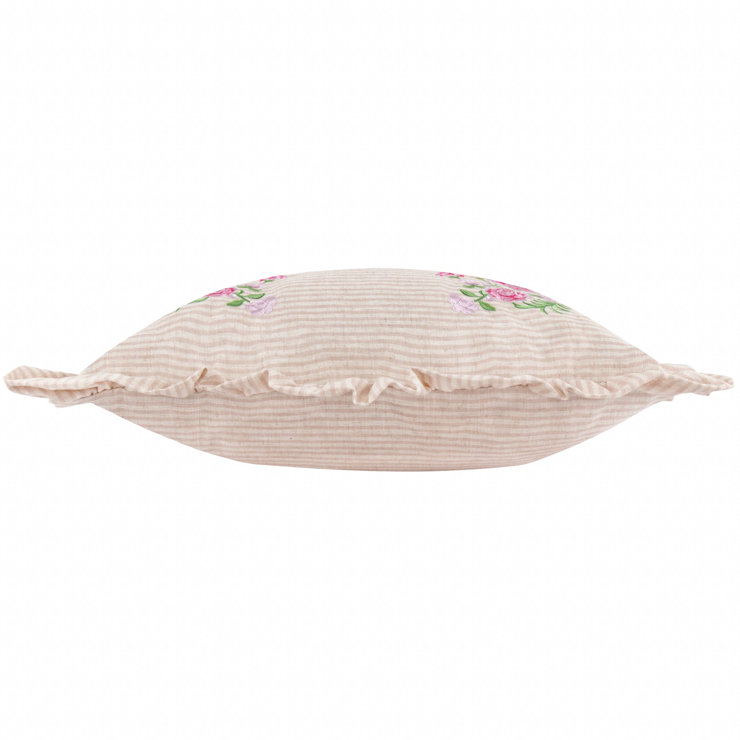 Martha Embroidered Ruffle Cushion