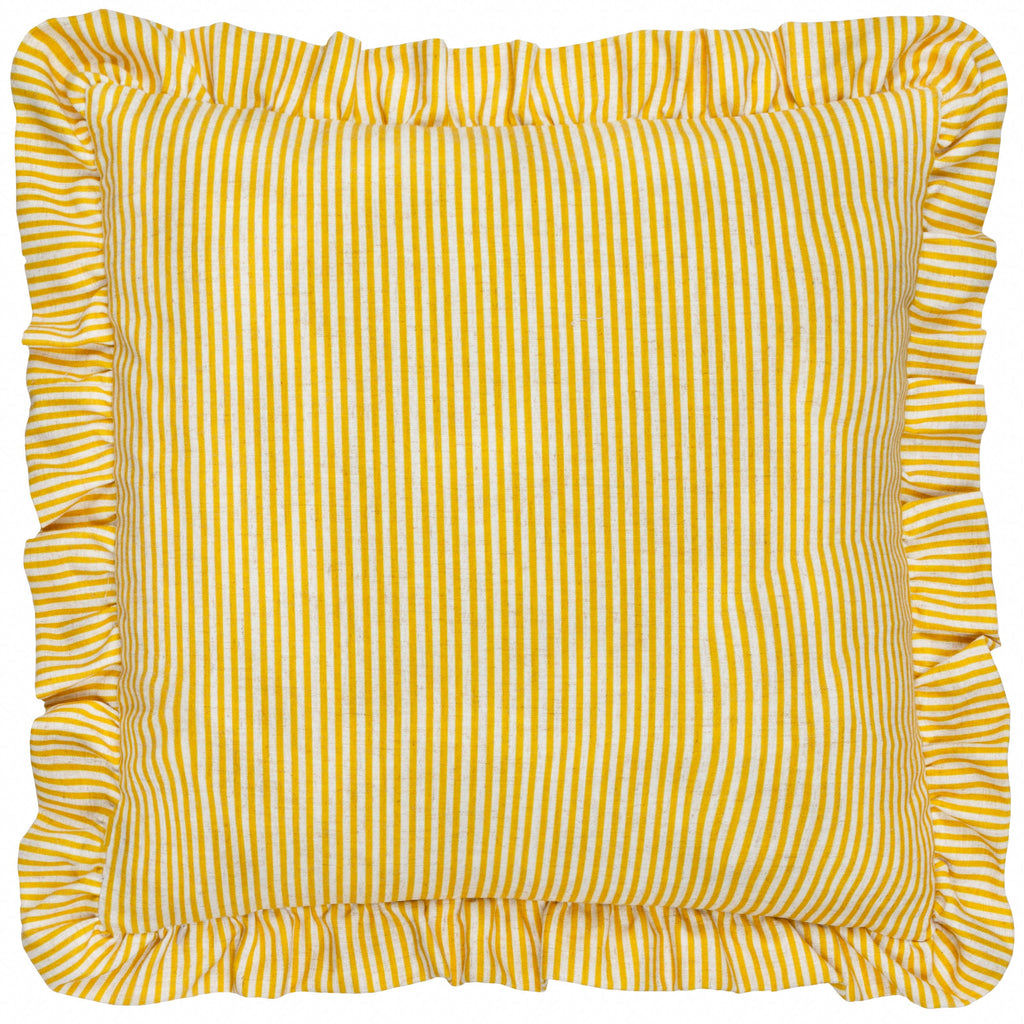 Martha Embroidered Ruffle Cushion