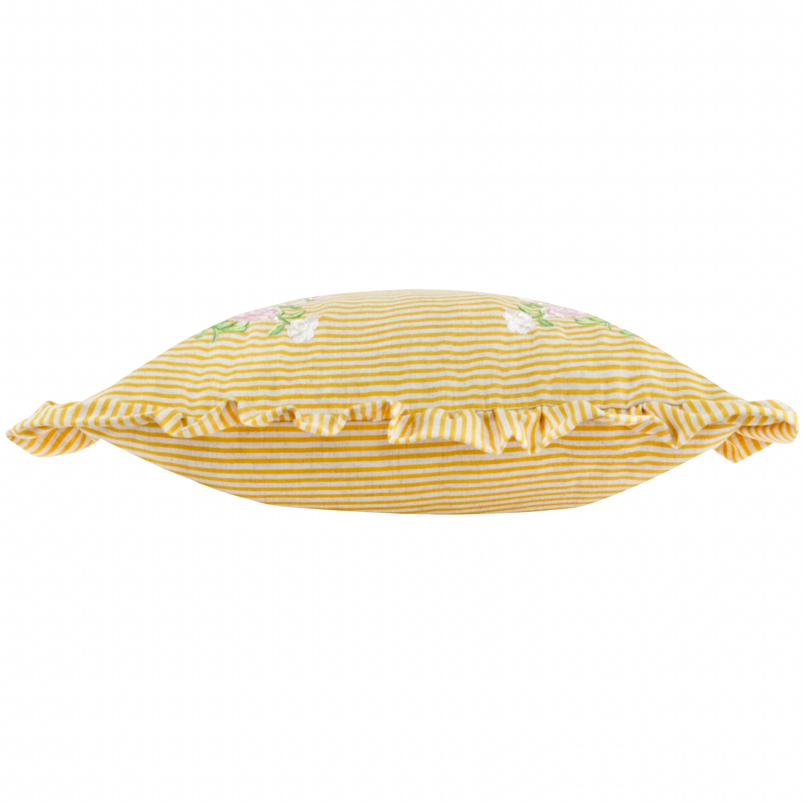 Martha Embroidered Ruffle Cushion